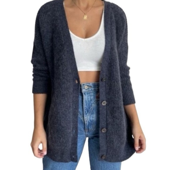 Free People Sweaters - Free People| Trendy Oversized Alpaca Blend Cloudy Day Blue Cardigan Sweater Sz L